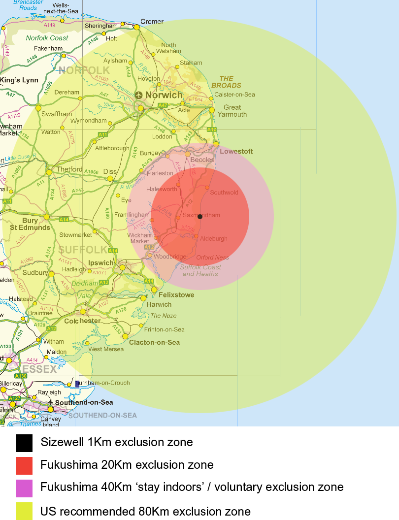 Fukushima Exclusion Zones Applied To Sizewell